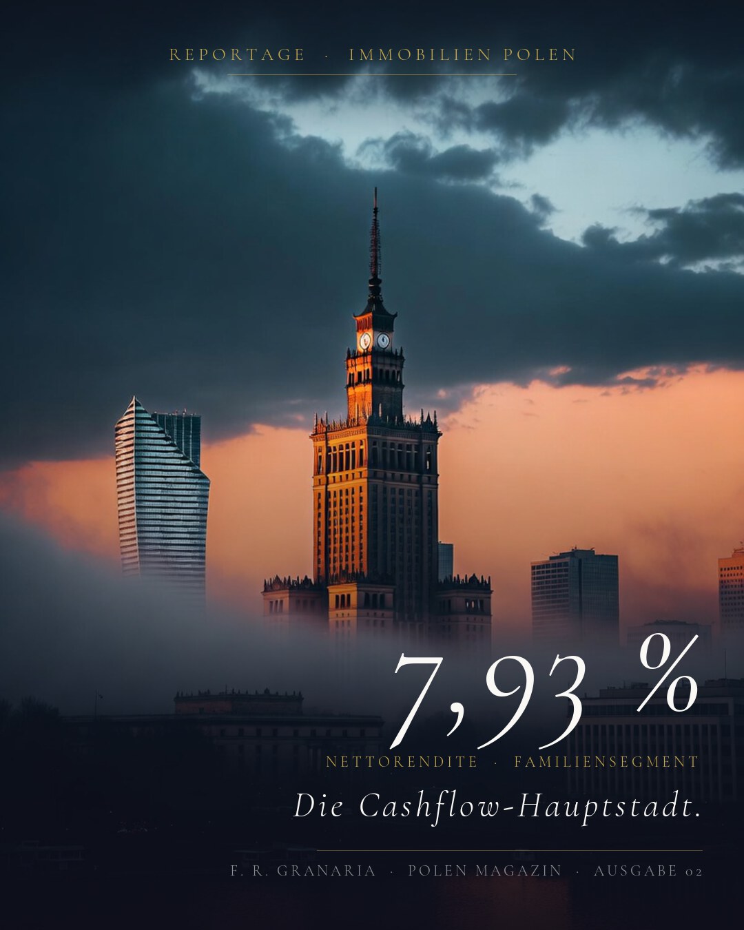 Warschau 7,93 % — Hero-Card der Reportage Ausgabe 02